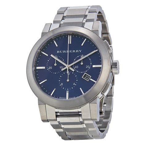 burberry blue dial watch 42mm|Burberry Men's Watch Chronograph The City 42mm Gun Metal .